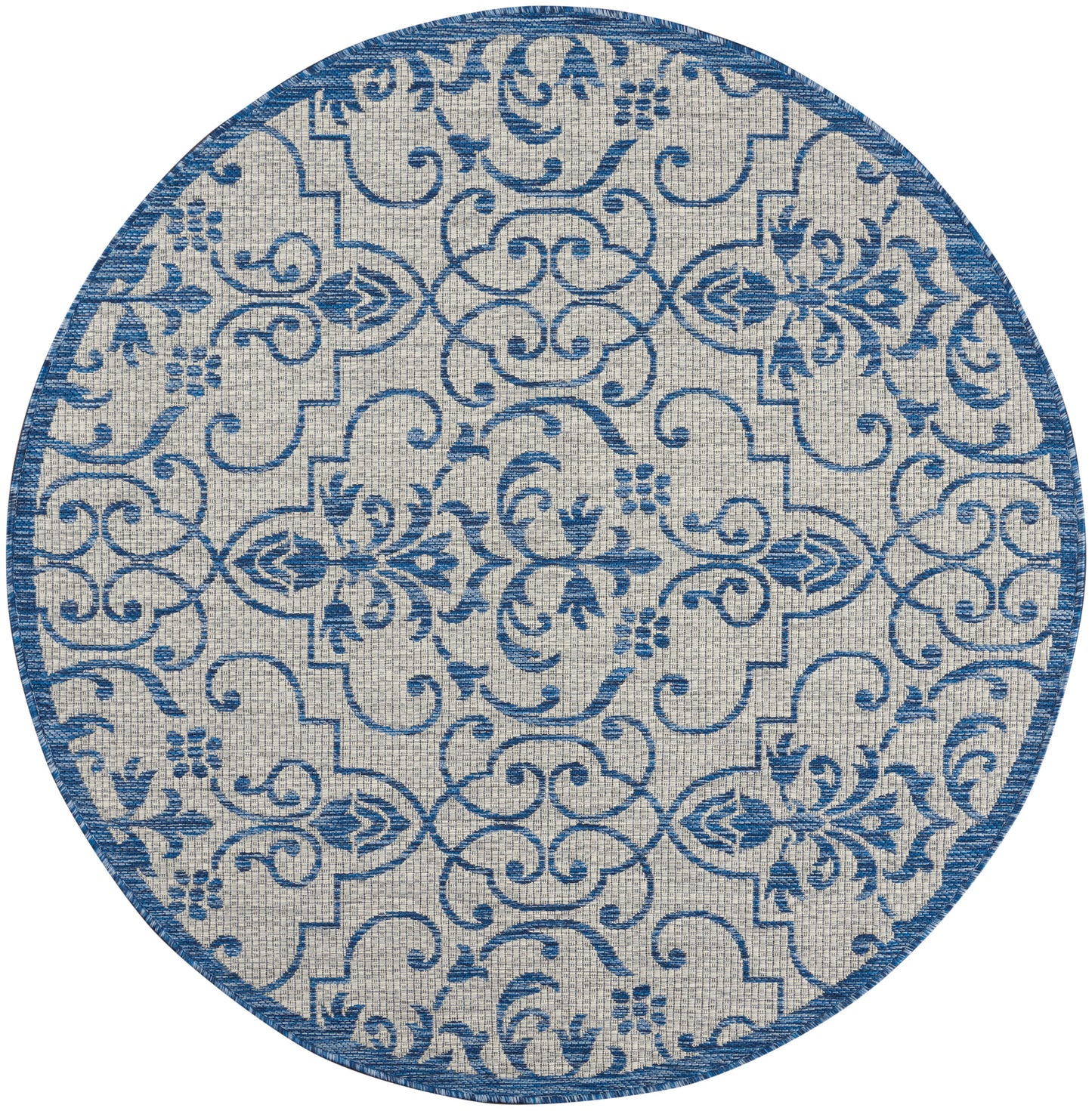 Nourison Home Country Side CTR04 Ivory Blue Transitional Power-loomed Rug