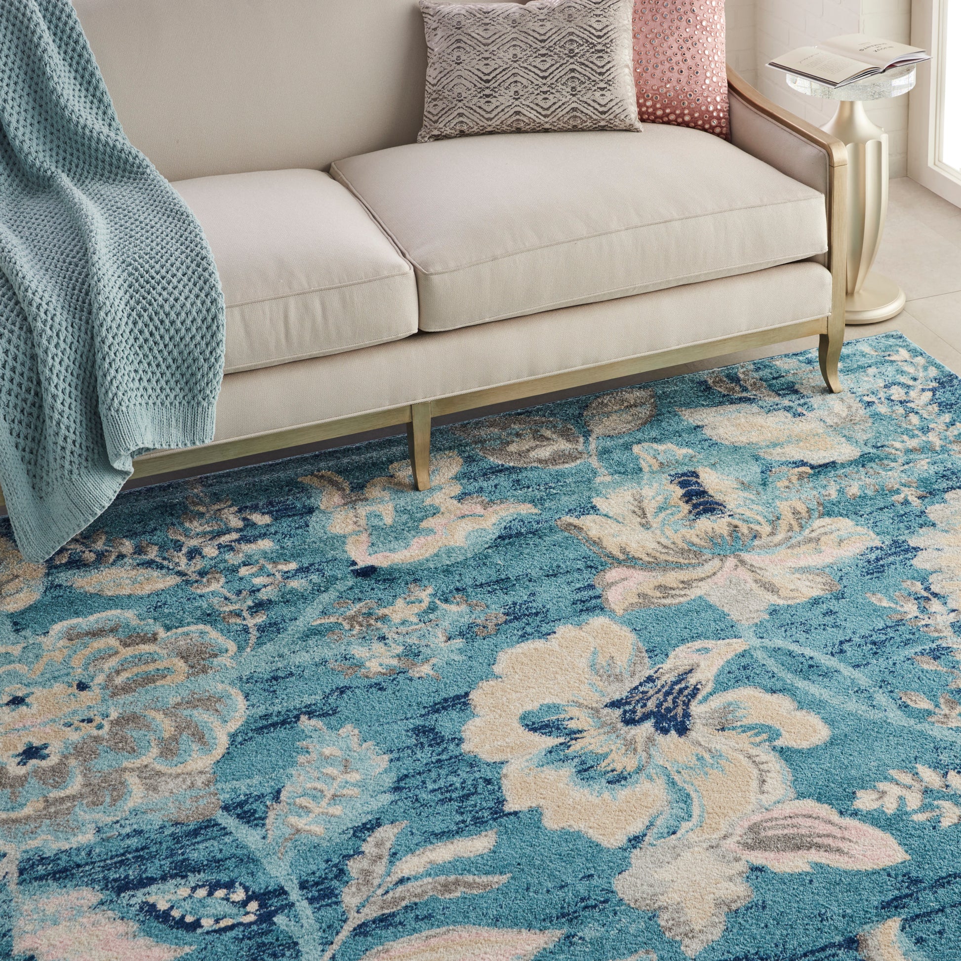 Nourison Home Tranquil  Turquoise  Contemporary