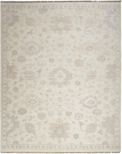 Nourison Home Aldora ALD14 Ivory Grey Traditional Hand Knotted Rug