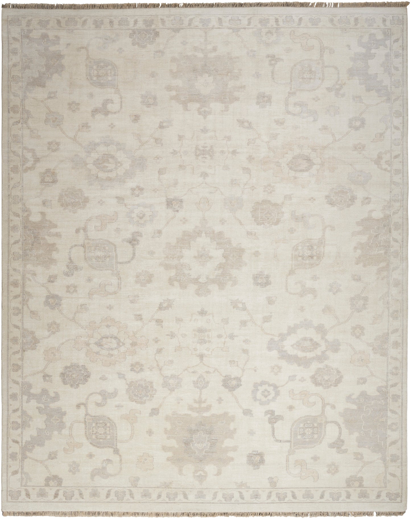 Nourison Home Aldora ALD14 Ivory Grey Traditional Hand Knotted Rug