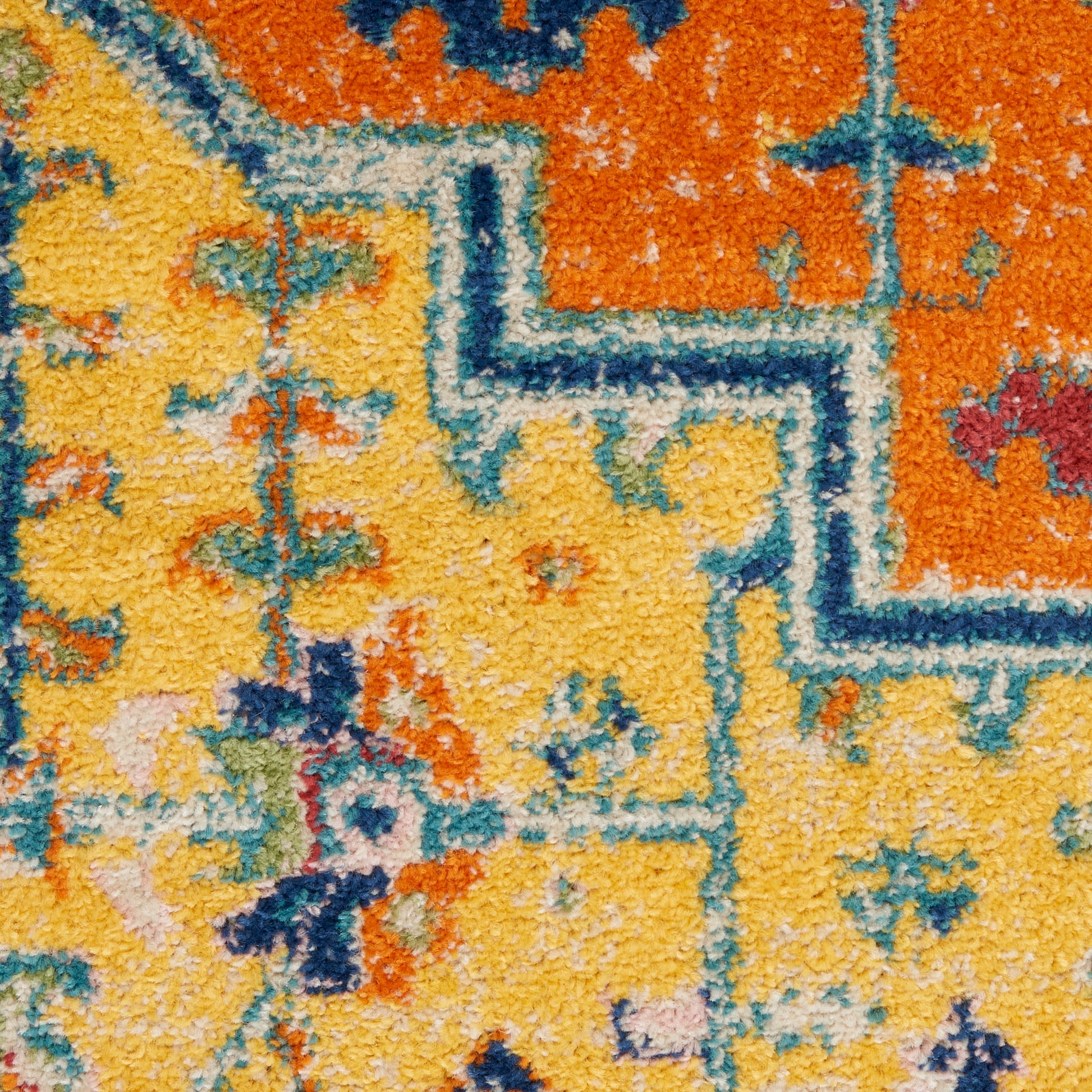 Nourison Home Allur  Orange Multicolor  Transitional