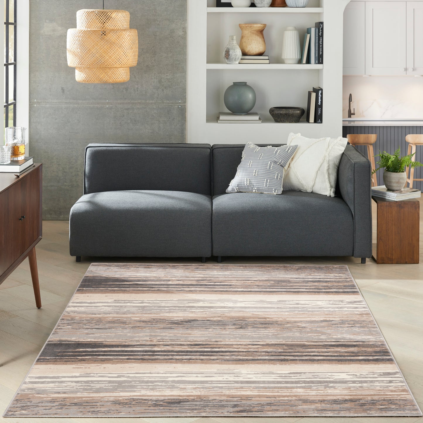 Nourison Home Jubilant  Grey Beige  Contemporary