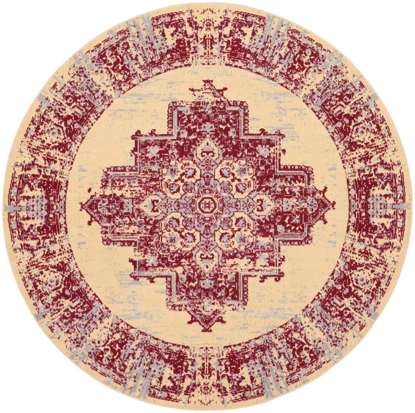 Nourison Home Grafix GRF14 Cream Red Transitional Power-loomed Rug