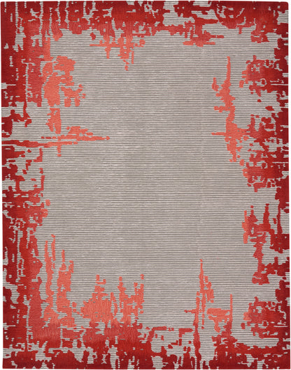 Nourison Home Symmetry SMM02 Beige Red Contemporary Tufted Rug