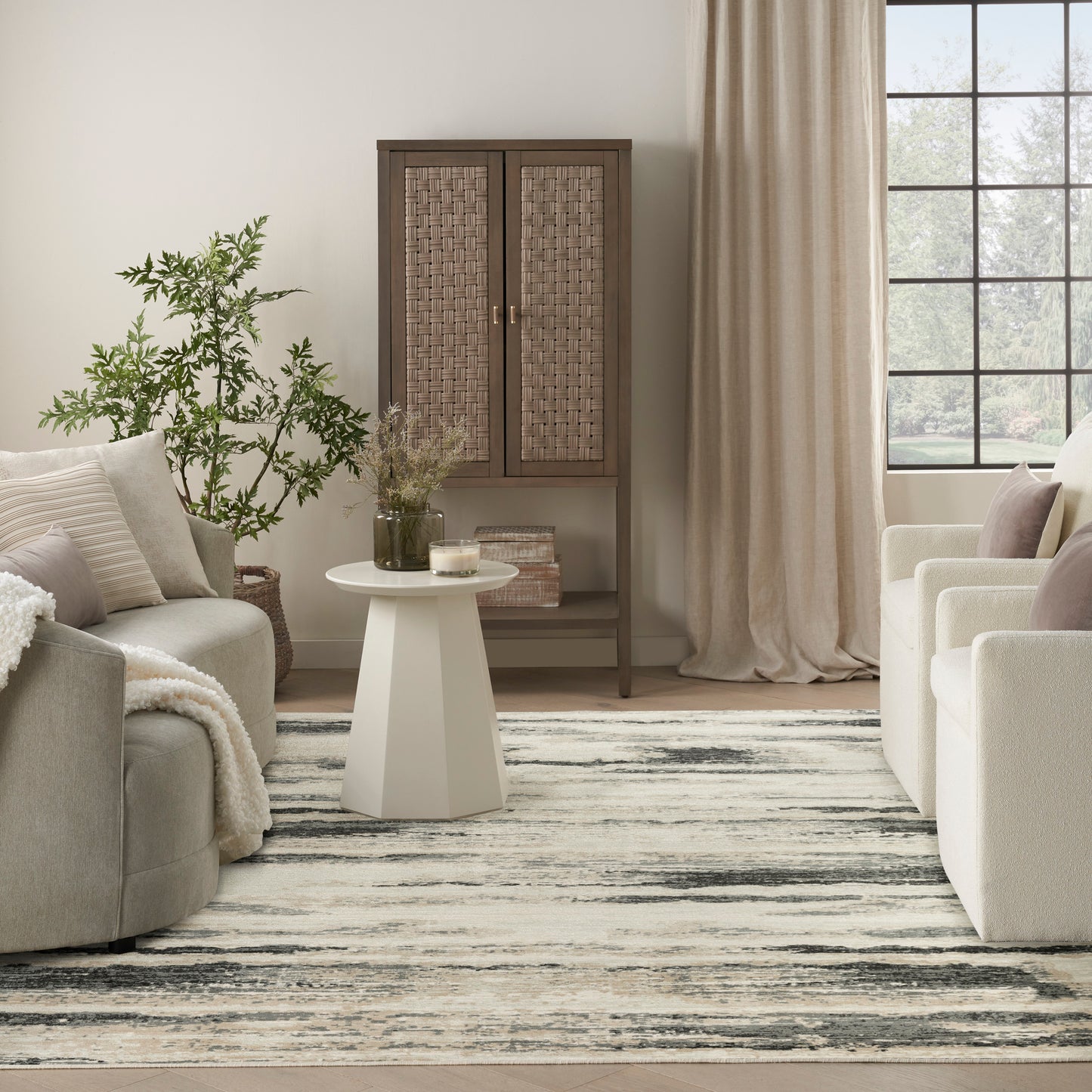 Nourison Home Serenity Home  Grey Multicolor  Contemporary