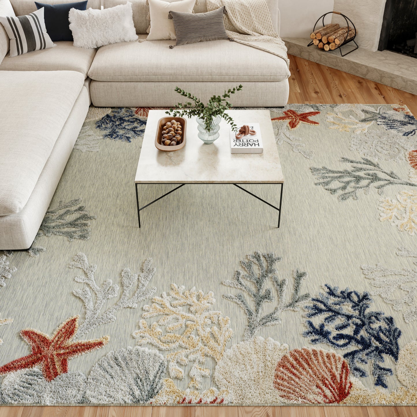 Nourison Home Suncoast  Grey Multicolor  Contemporary