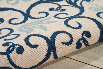 Nourison Home Caribbean  Ivory Navy  Transitional