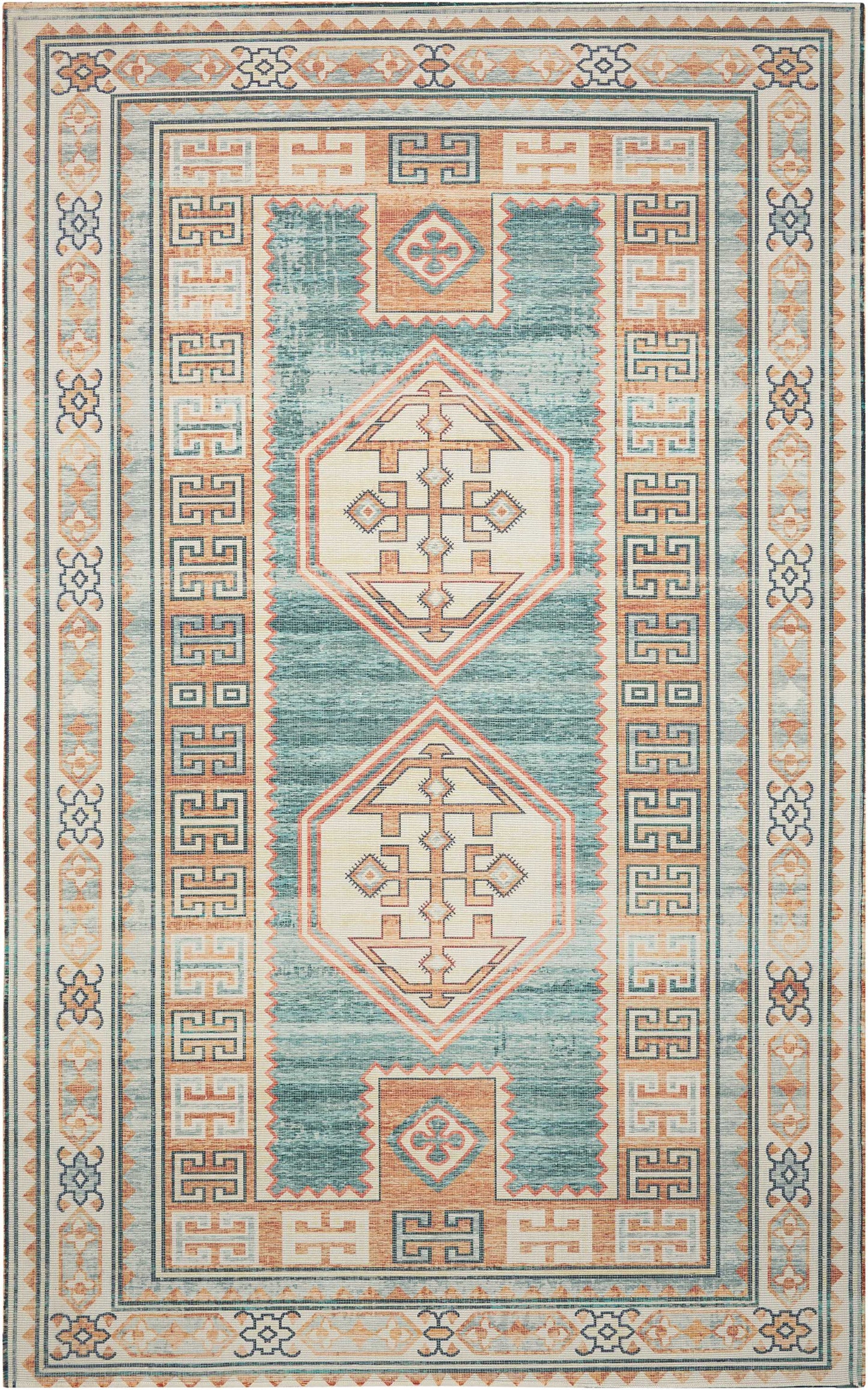 Nourison Home Madera  Teal Green  Transitional