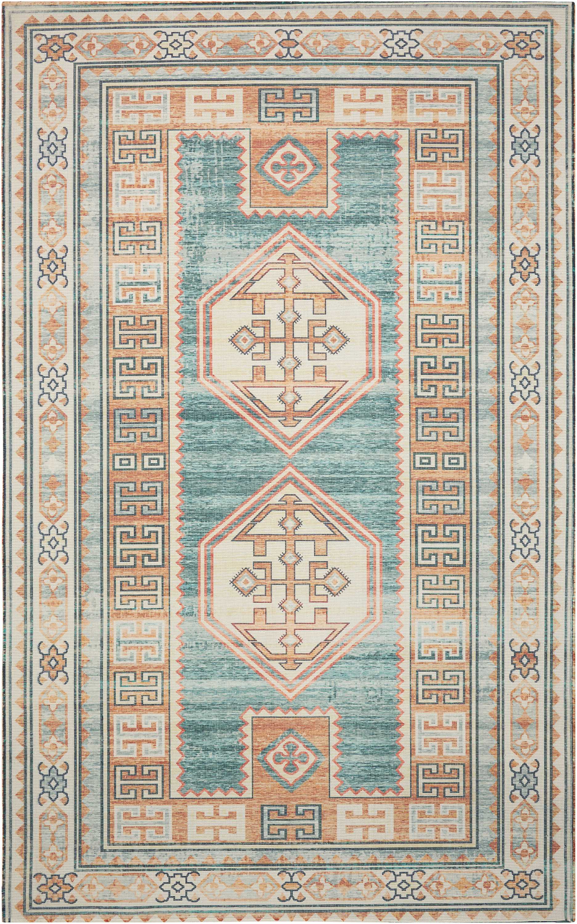 Nourison Home Madera  Teal Green  Transitional
