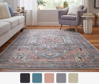 Feizy Percy  Gray Multi Transitional/Bohemian & Eclectic/Casual