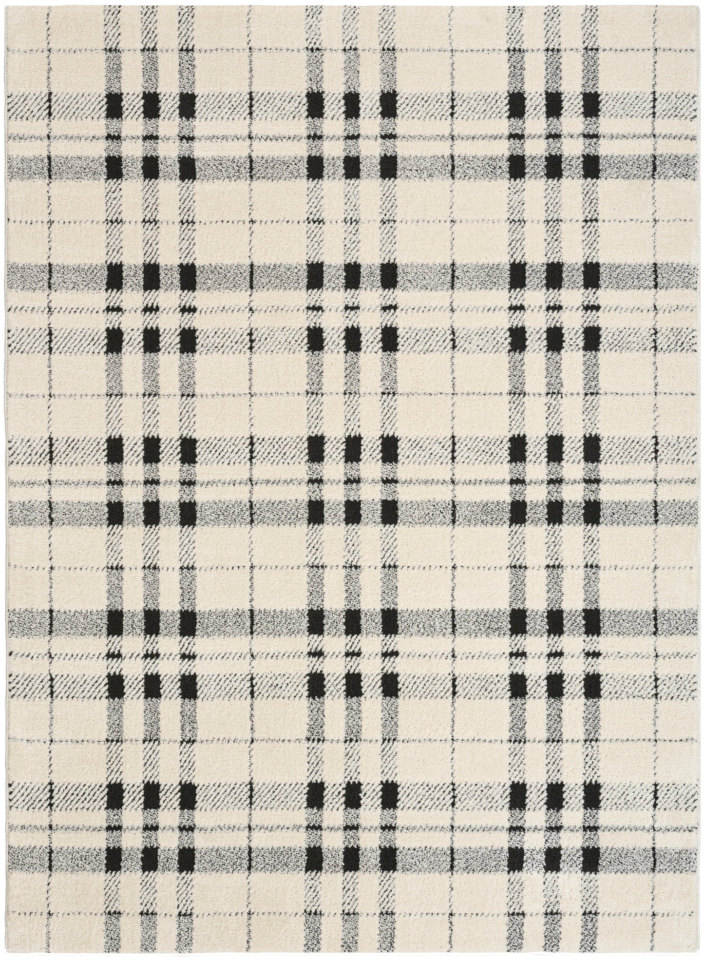 Nourison Home Modern Comfort MNC04 Ivory Black Contemporary Power-loomed Rug