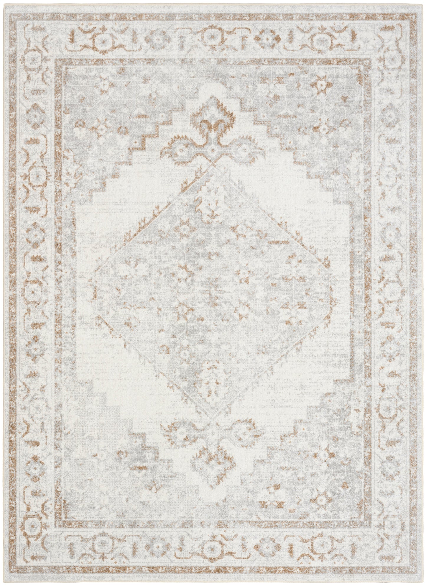 Nourison Home Astra Machine Washable ASW11 Grey Traditional Power-loomed Rug