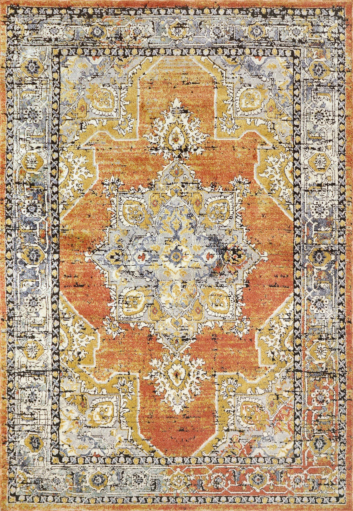 Rust Navy Rug Dynamic Rugs Mabel 4093 Rust Navy Multi Traditional Machine-Made Rug ...