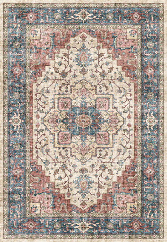 Dynamic Rugs Elise  Red Blue Beige  Traditional