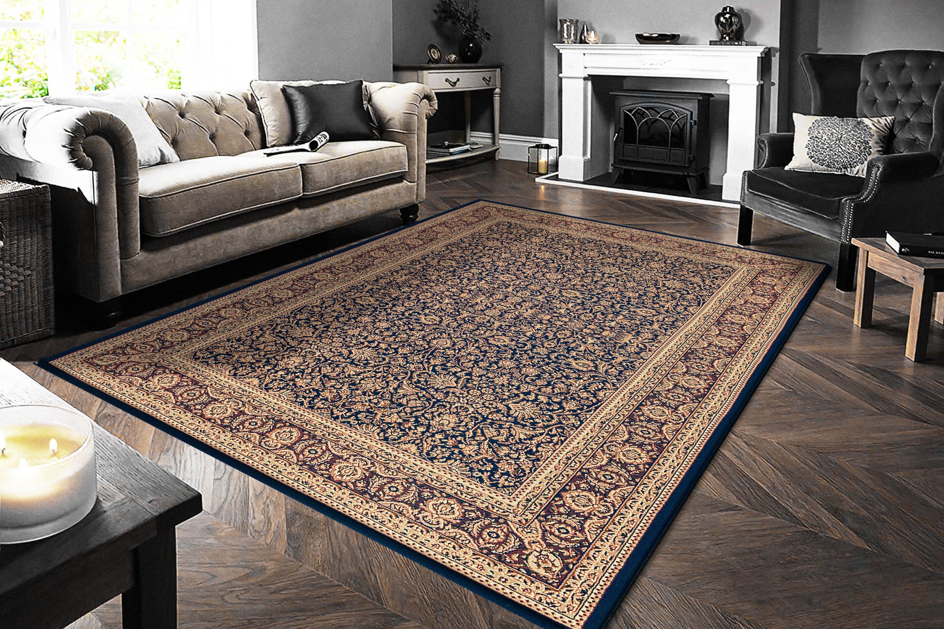 Dynamic Rugs Legacy  Navy  Traditional
