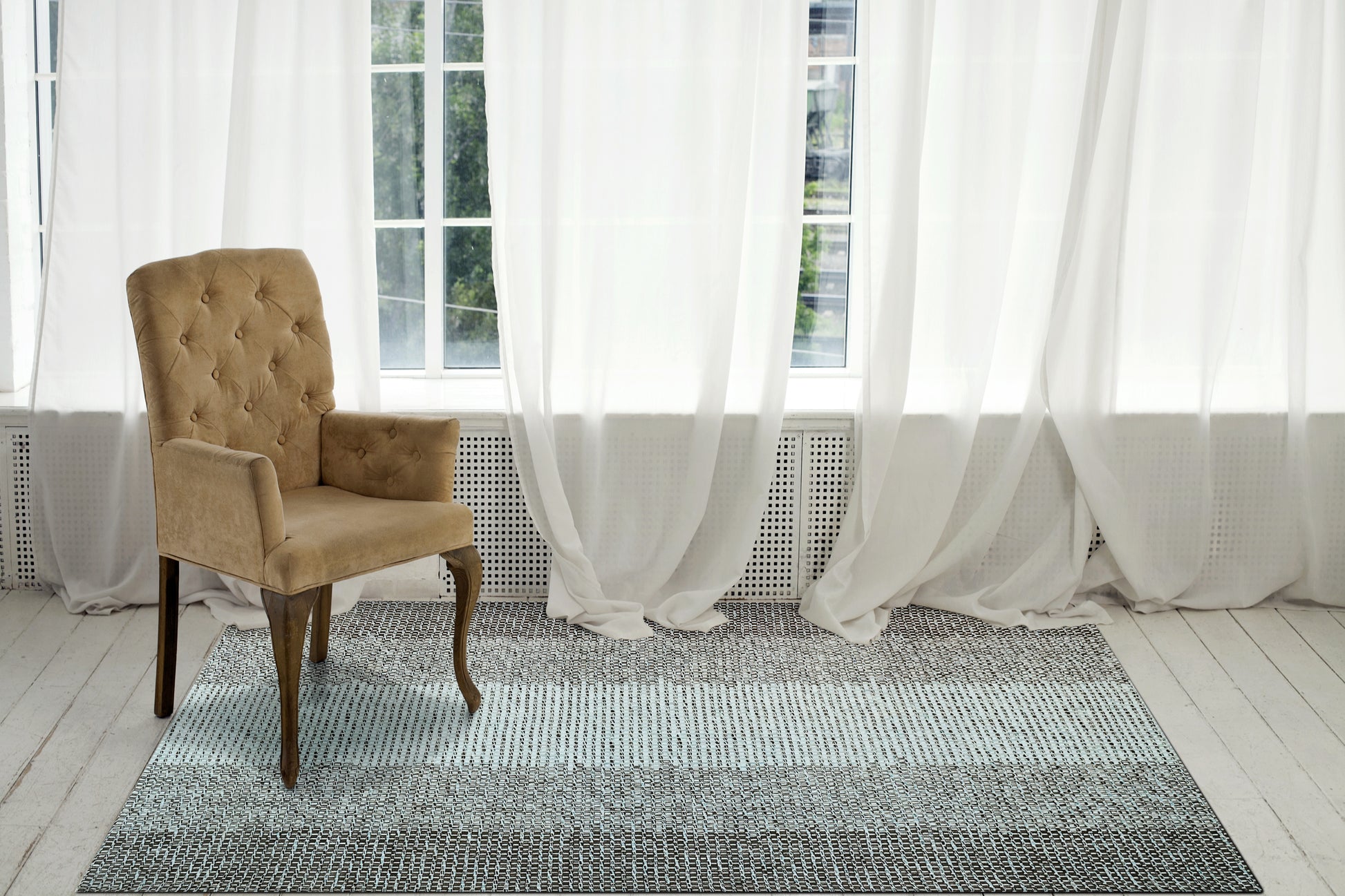 Dynamic Rugs Enchant  Aqua Black  Solid