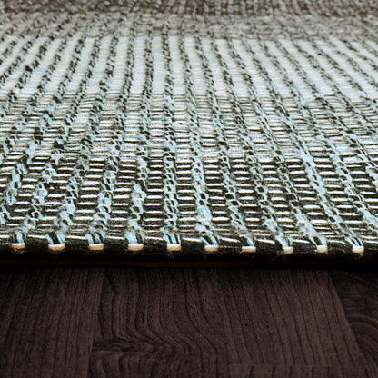 Dynamic Rugs Enchant  Aqua Black  Solid