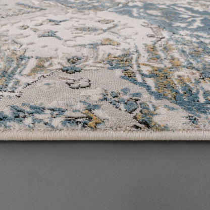 Dynamic Rugs Reha  Cream Beige Blue  Traditional