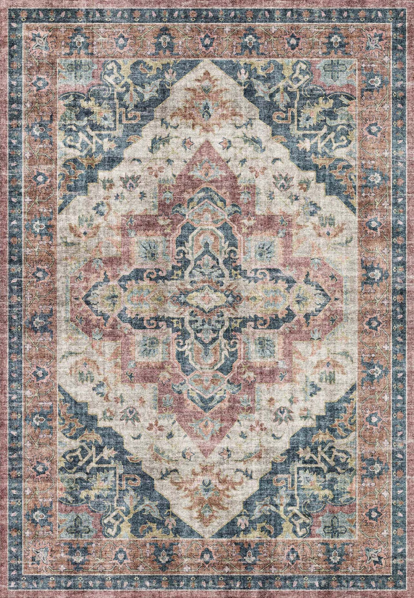 Dynamic Rugs Elise  Wine Navy Tan  Traditional