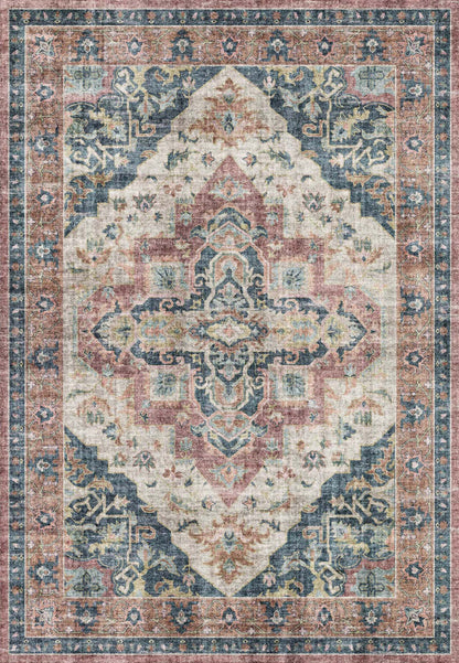 Dynamic Rugs Elise  Wine Navy Tan  Traditional