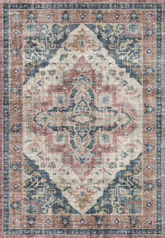 Dynamic Rugs Elise  Wine Navy Tan  Traditional