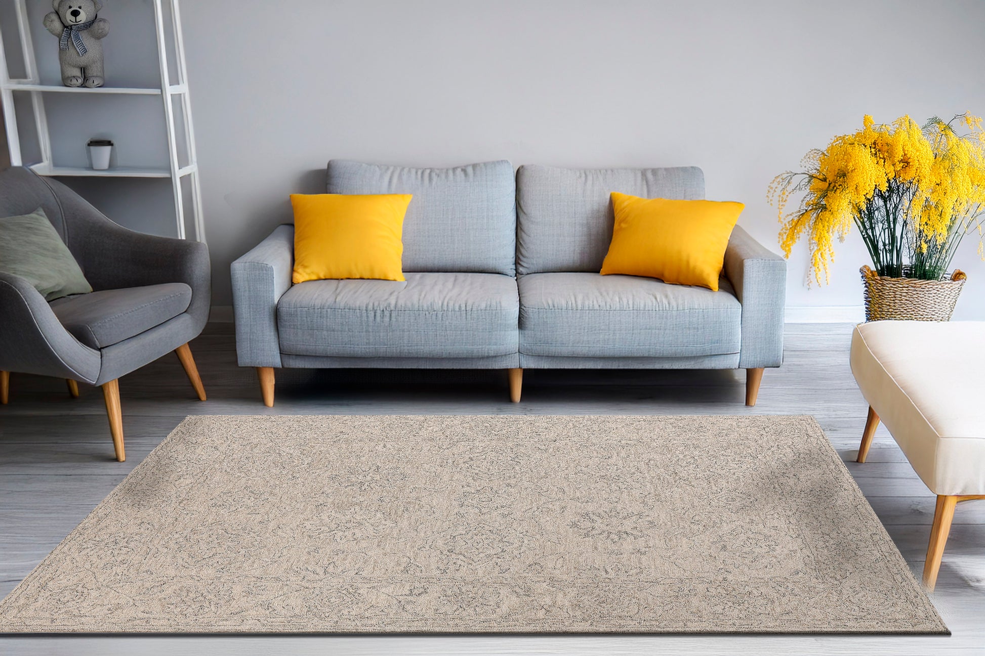 Dynamic Rugs Daisy  Ivory  Traditional