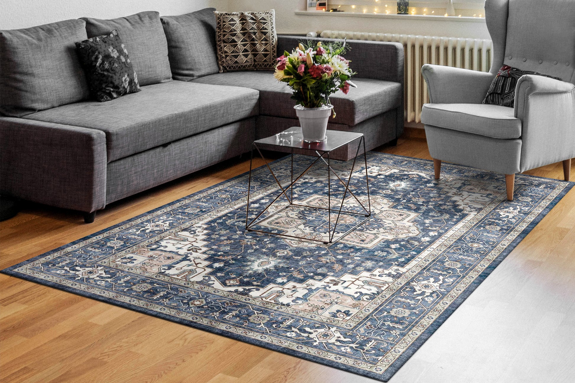 Dynamic Rugs Elise  Navy Ivory  Traditional