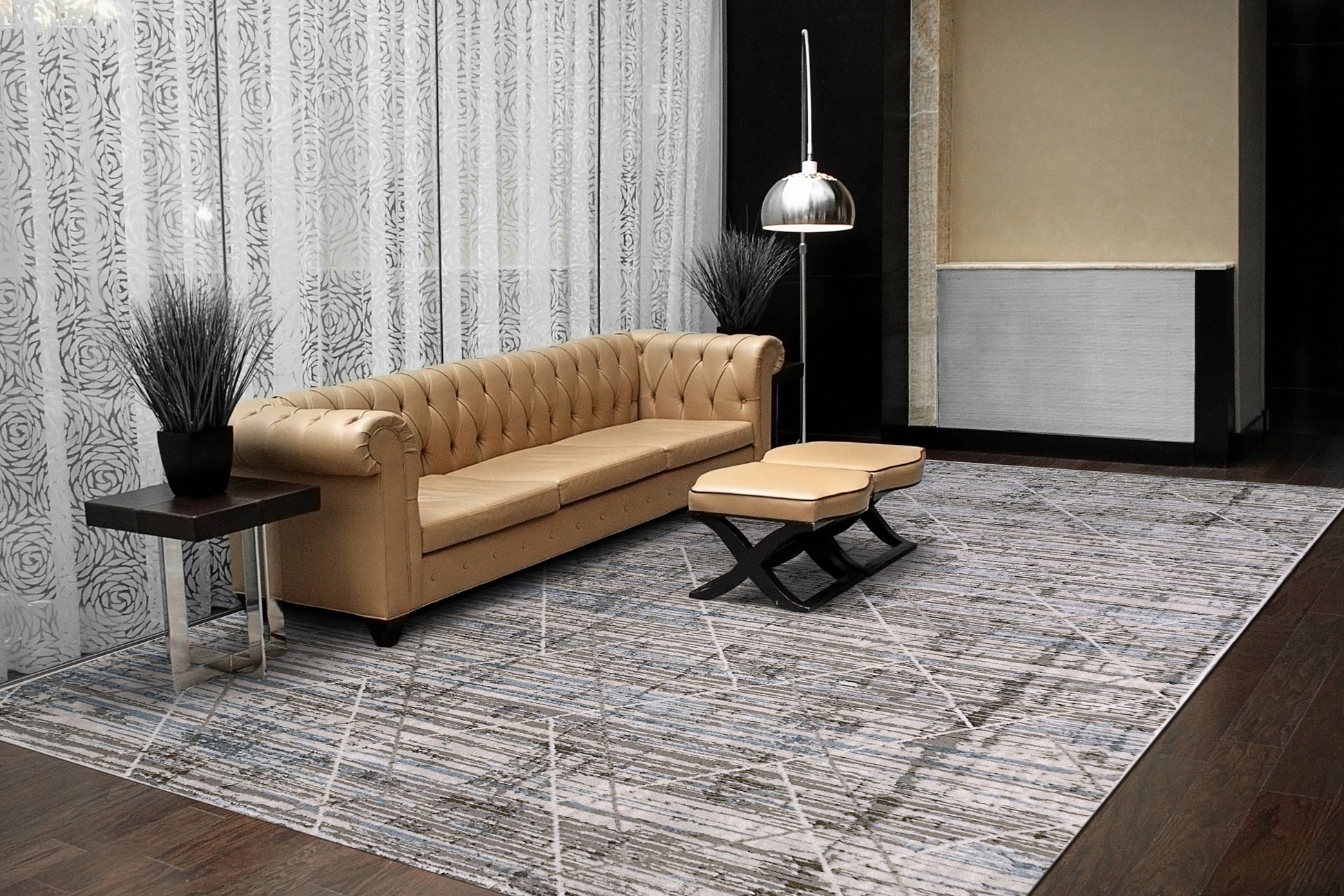 Dynamic Rugs Harlow  Grey Blue  Modern