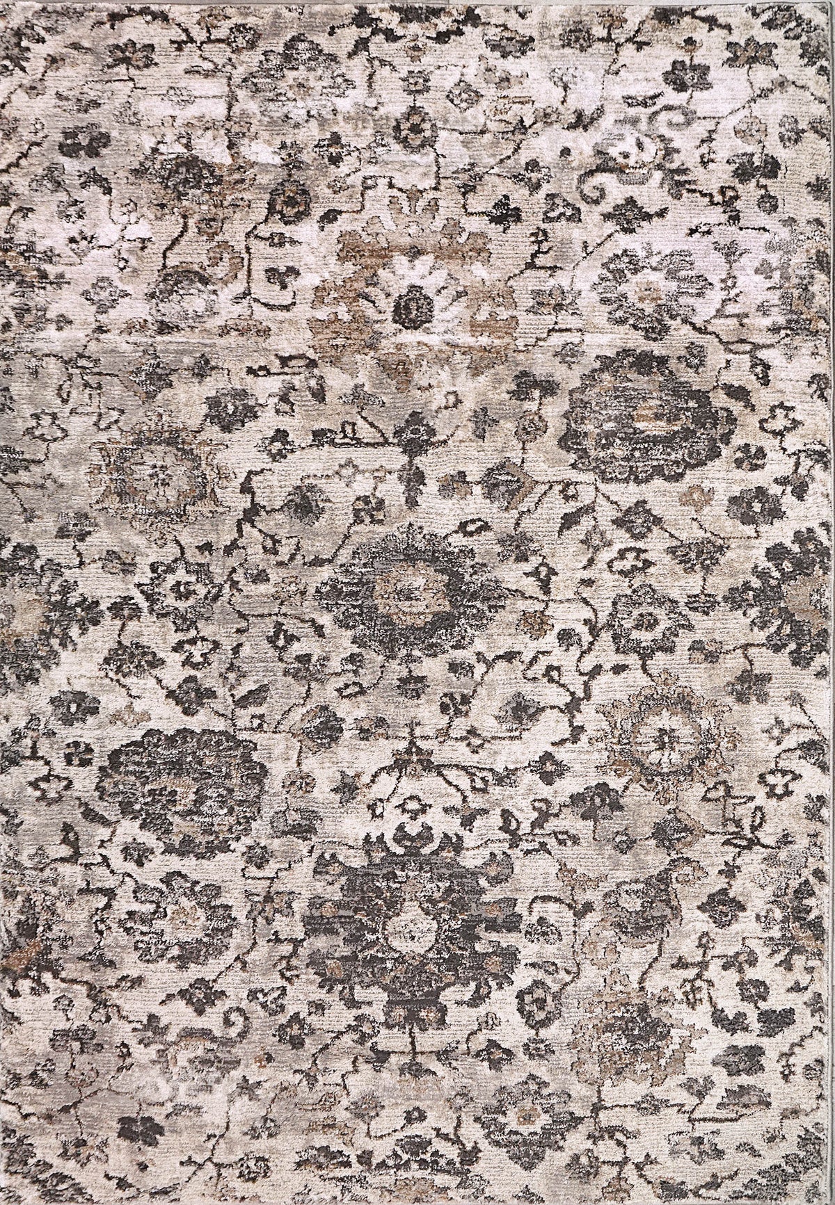 Dynamic Rugs Riley 5 X 7 Dynamic Rugs Riley 6034 Grey Beige Transitional Machine-Made Rug ...