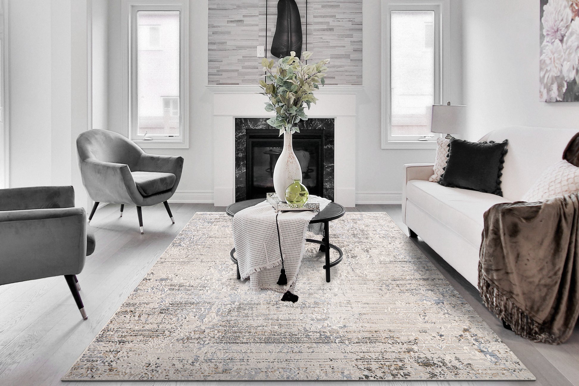 Dynamic Rugs Marina  Grey Rose  Modern