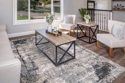 Dynamic Rugs Riley  Grey Blue  Modern