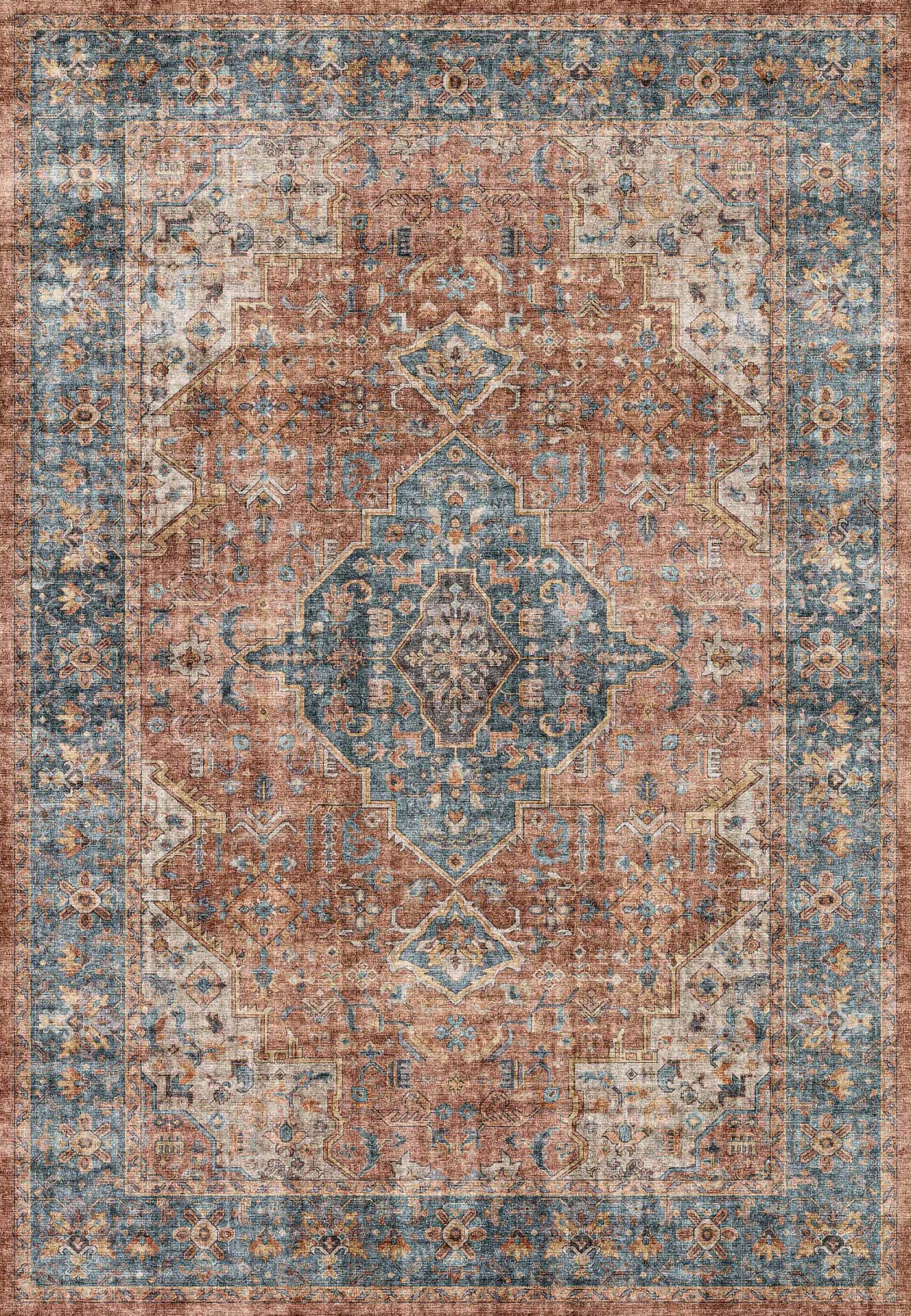 Dynamic Rugs Elise  Red Blue Beige  Traditional