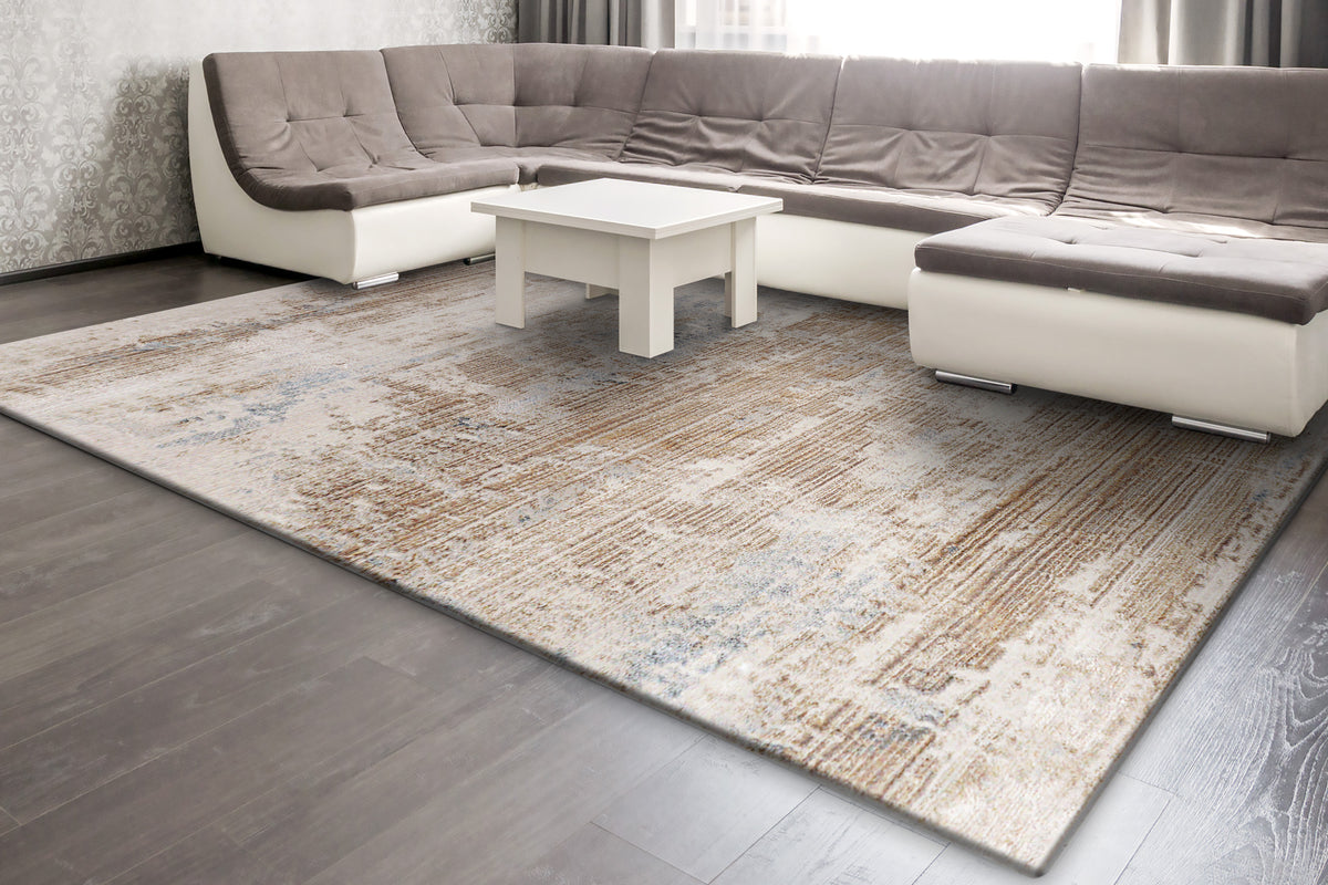 Dynamic Opulus Rug Dynamic Rugs Obsession 9533 Cream Beige Blue Modern Machine-Made Rug |ADR