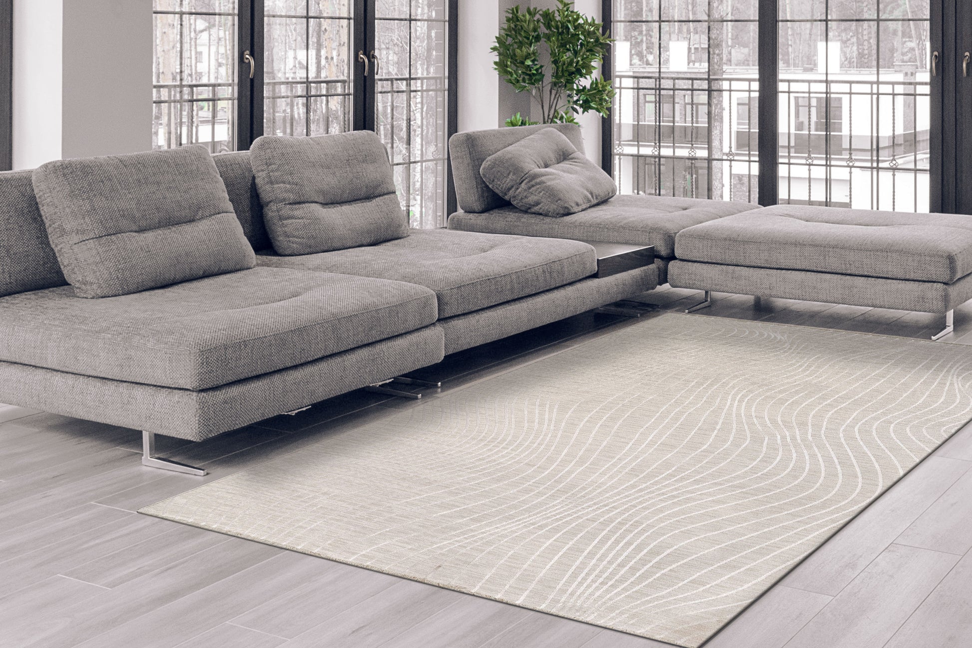 Dynamic Rugs Mesa  Cream  Modern