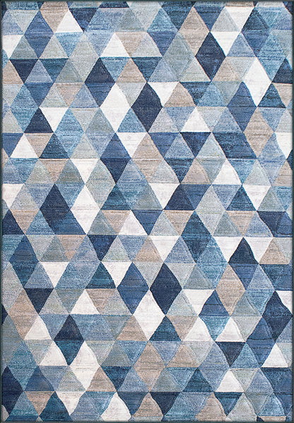 Dynamic Rugs Eclipse  Blue Multi  Contemporary