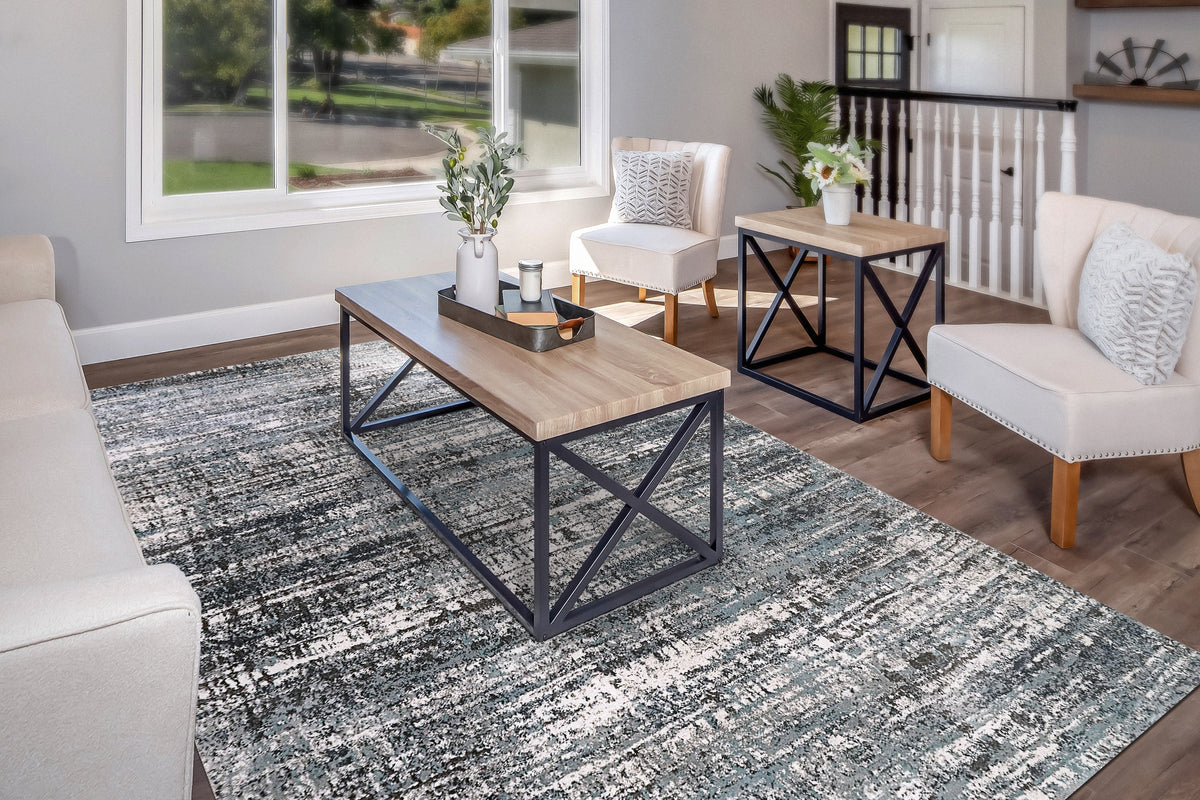 Dynamic Rugs Riley 5 X 7 Dynamic Rugs Riley 6030 Blue Grey Modern Machine-Made Rug – Atlanta ...