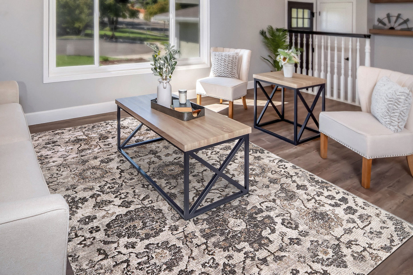 Dynamic Rugs Riley  Grey Beige  Transitional