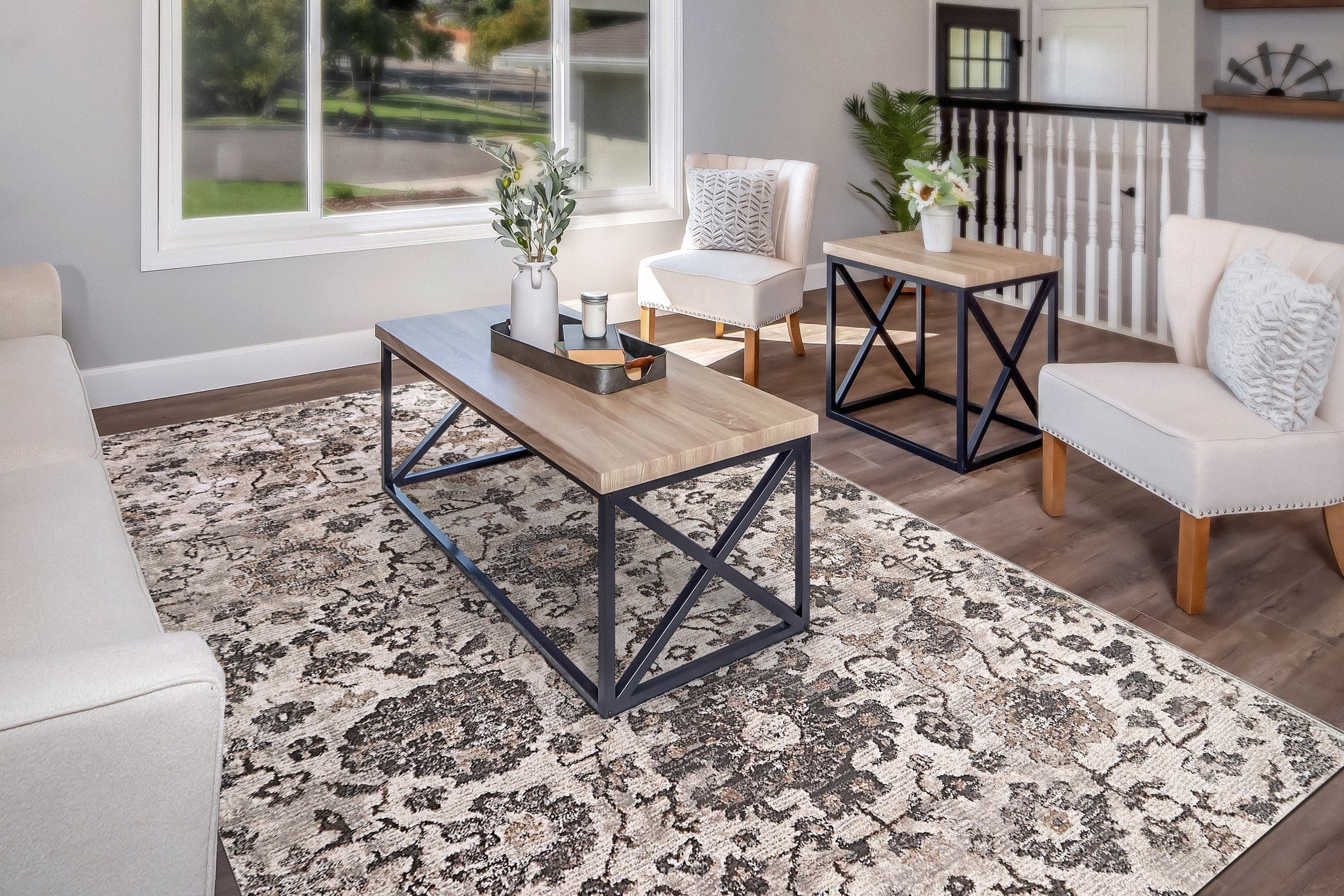 Dynamic Rugs Riley  Grey Beige  Transitional