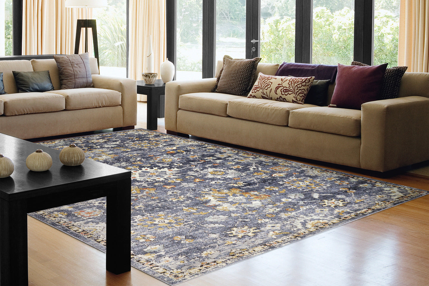 Dynamic Rugs Mabel  Navy Multi  Traditional