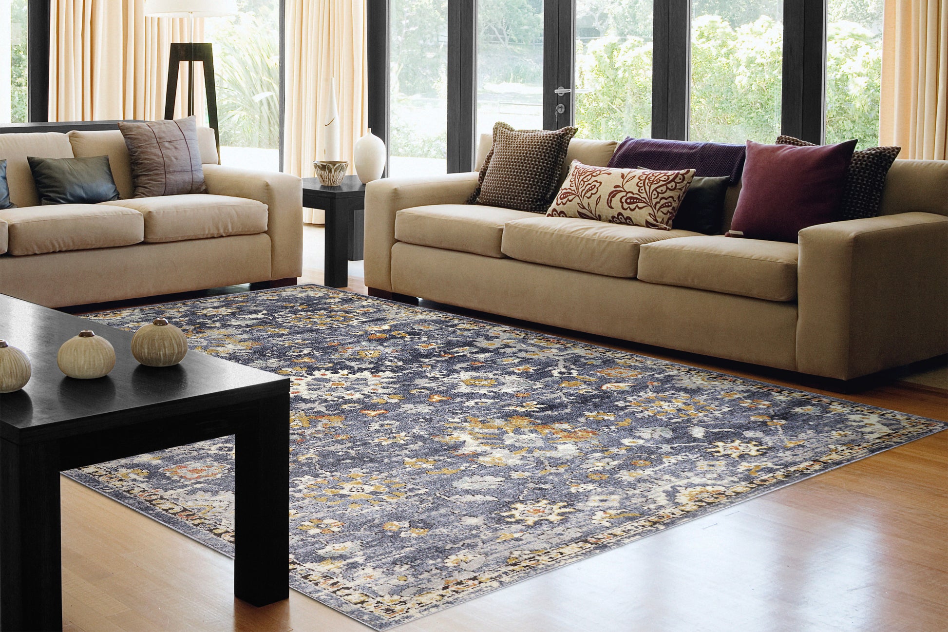 Dynamic Rugs Mabel  Navy Multi  Traditional