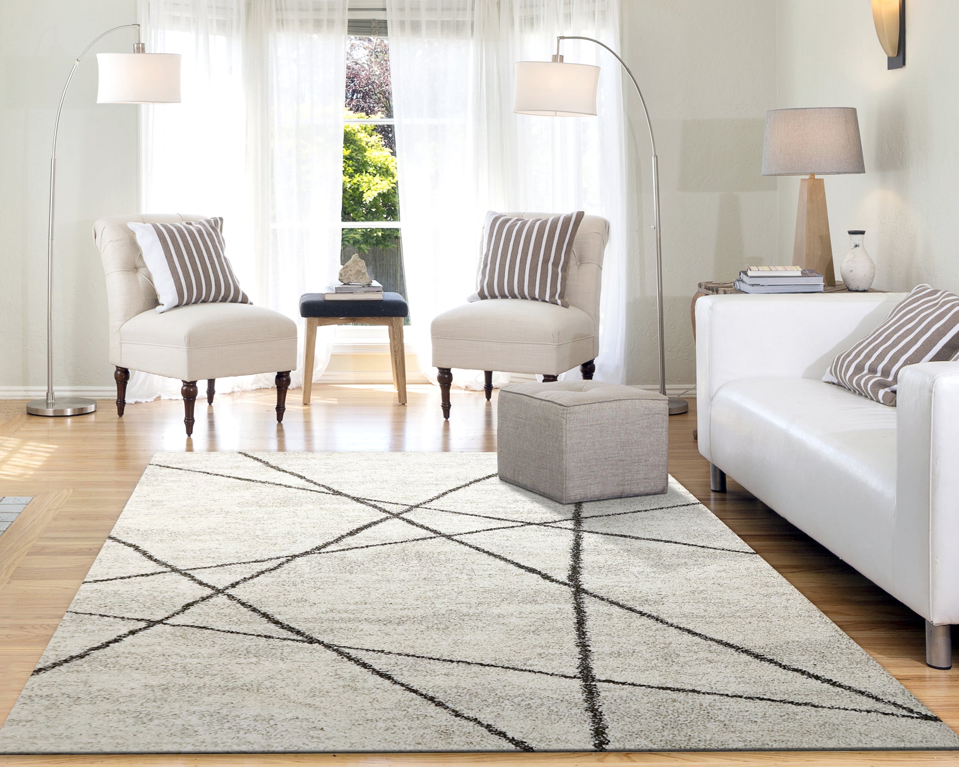 Dynamic Rugs Mehari  Ivory Charcoal  Contemporary