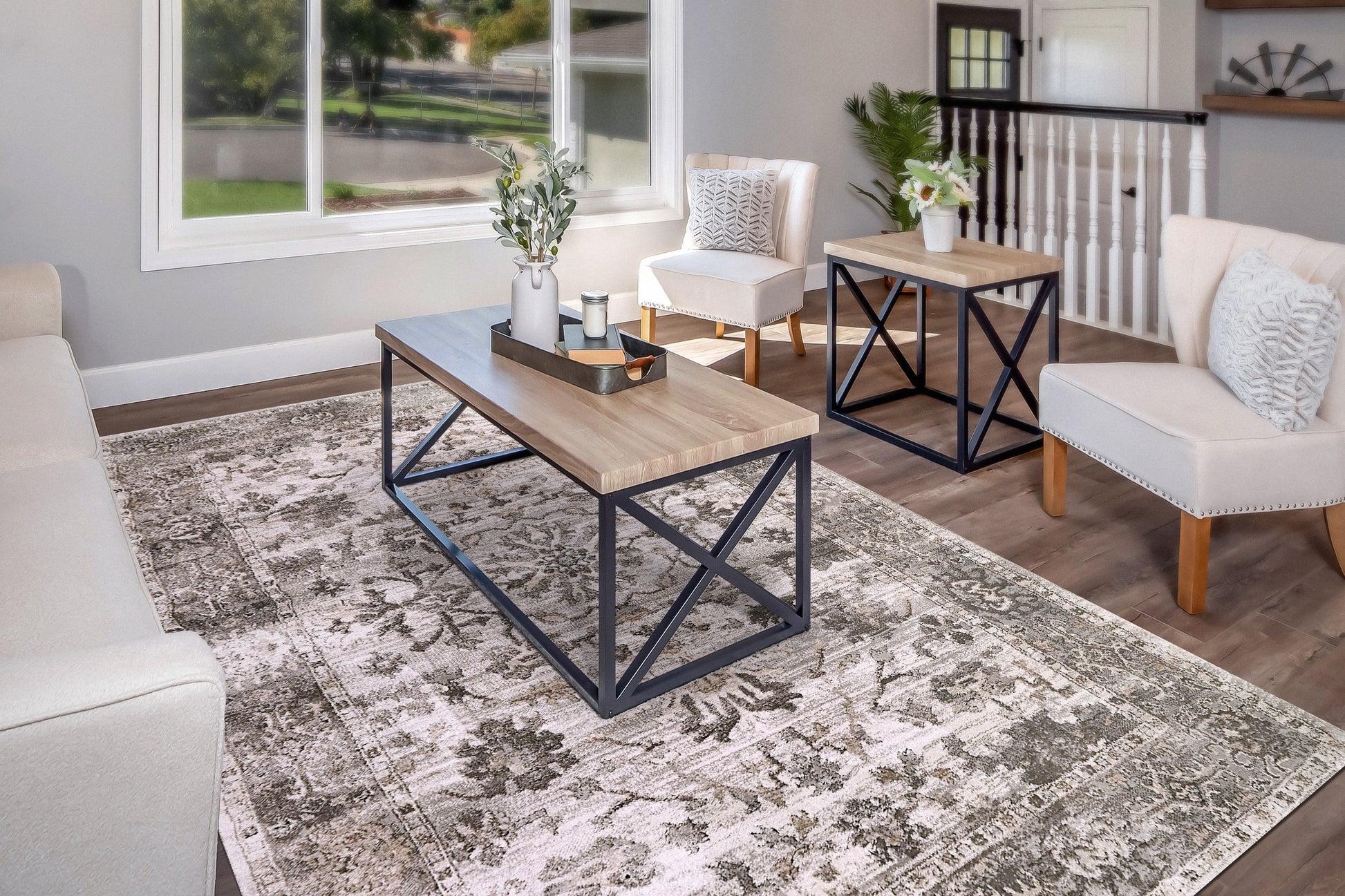 Dynamic Rugs Riley  Grey Beige  Transitional
