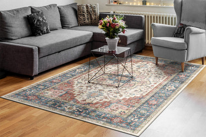 Dynamic Rugs Elise  Red Blue Beige  Traditional