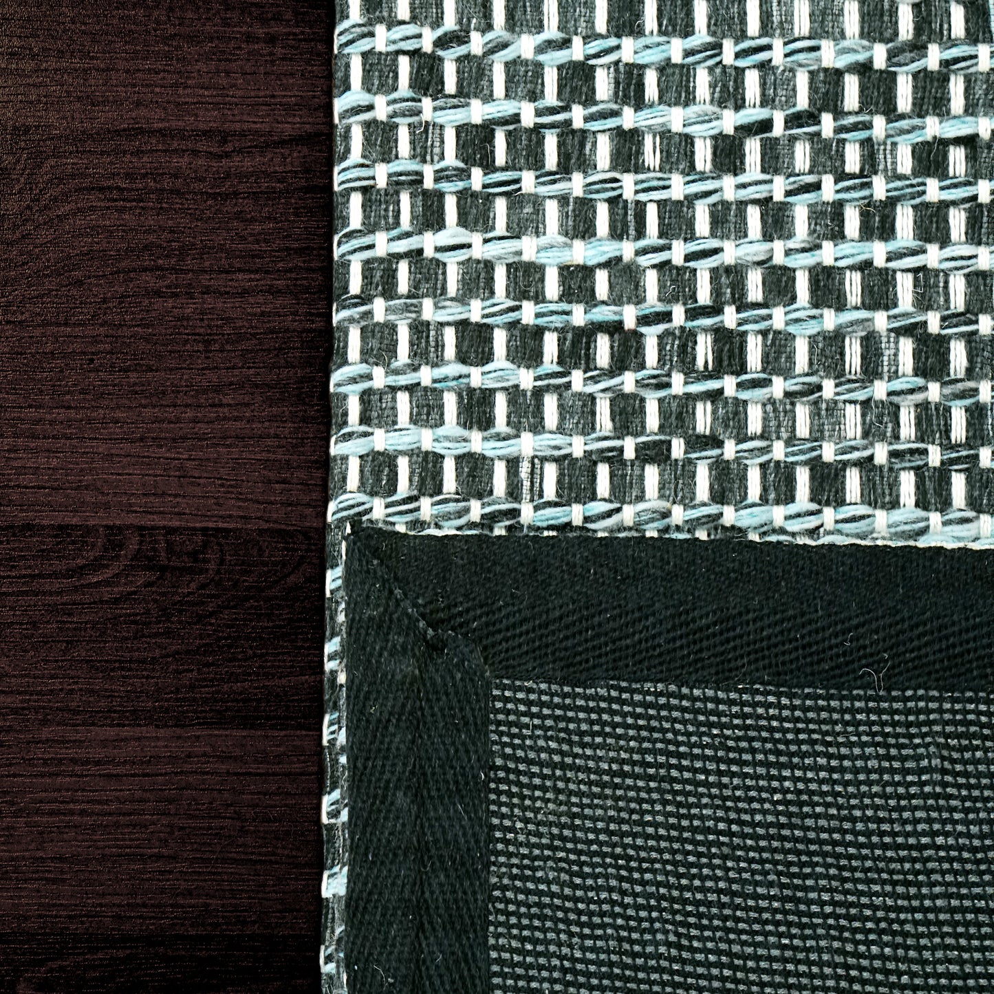 Dynamic Rugs Enchant  Aqua Black  Solid