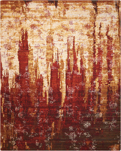 Nourison Home Rhapsody RH006 Gold Garnet Transitional Loomed Rug
