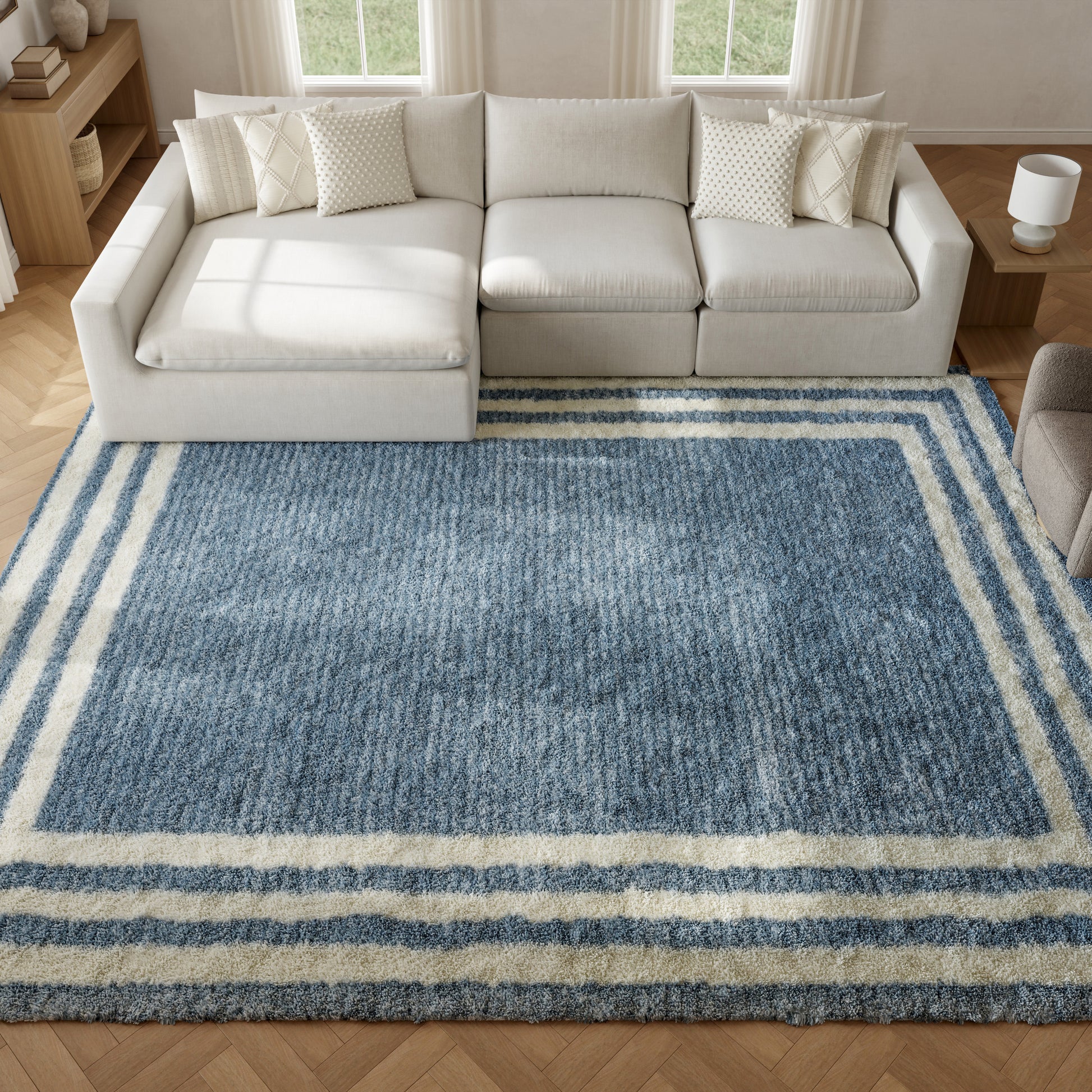 Nourison Home Pacific Shag  Blue Ivory  Contemporary