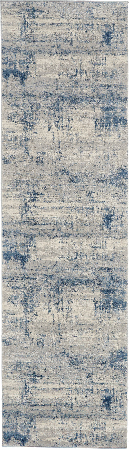 Nourison Home Rustic Textures RUS10 Ivory Blue Contemporary Power-loomed Rugs