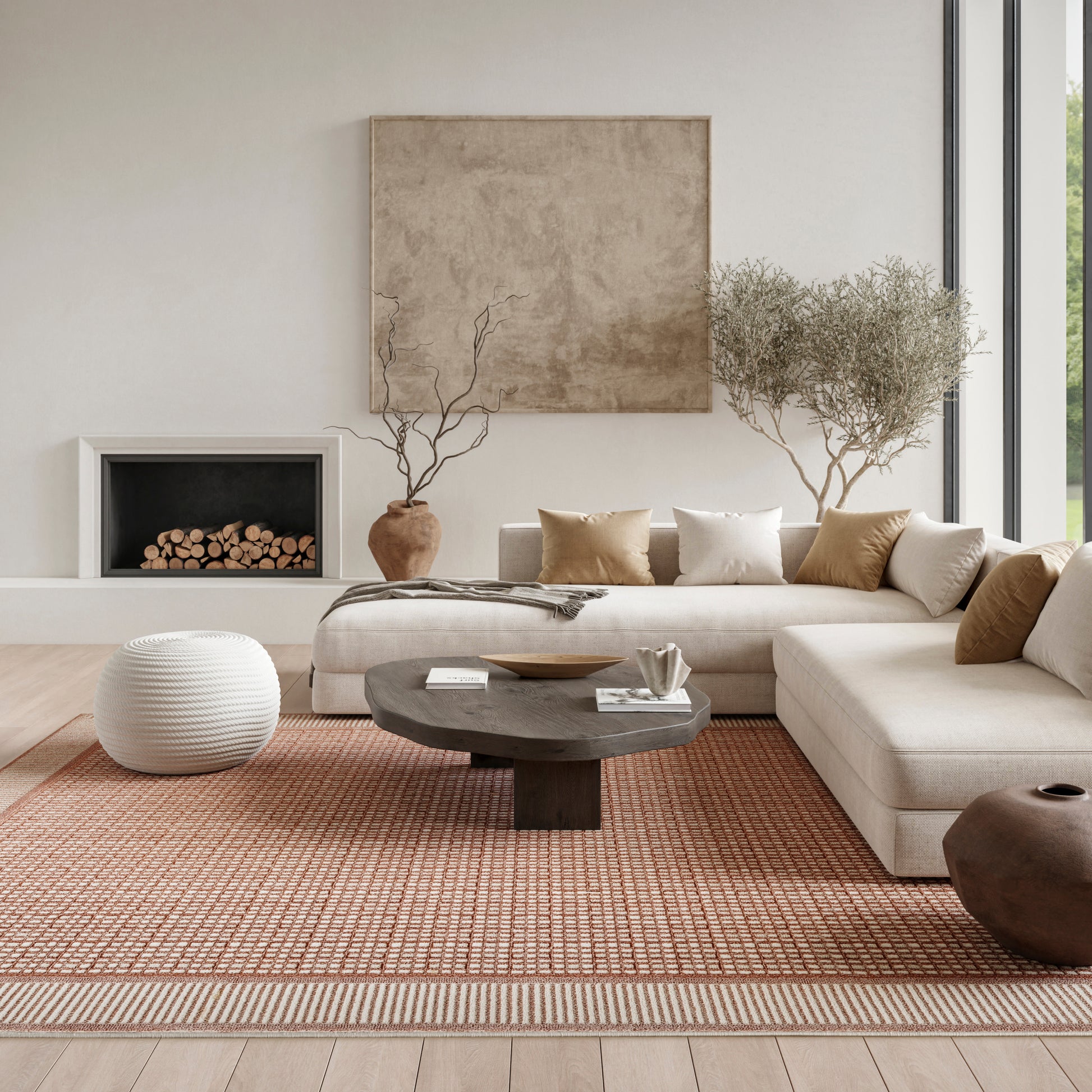 Nourison Home Nordic  Brick Ivory  Contemporary