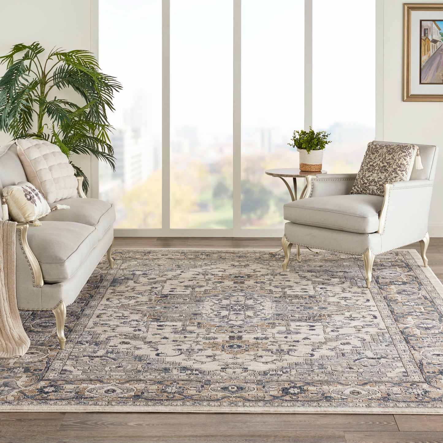 Nourison Home Quarry  Ivory Grey  Transitional