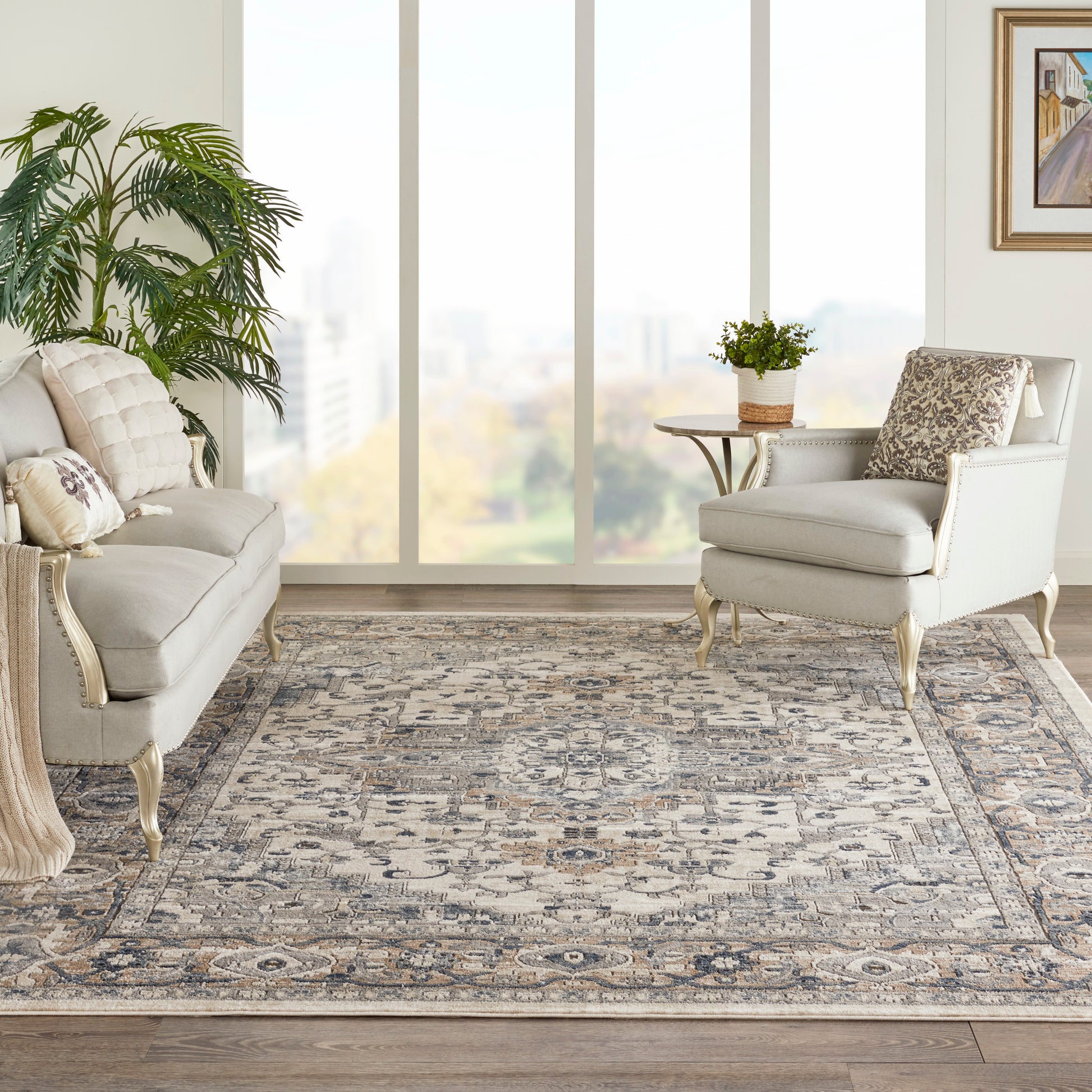 Nourison Home Quarry  Ivory Grey  Transitional